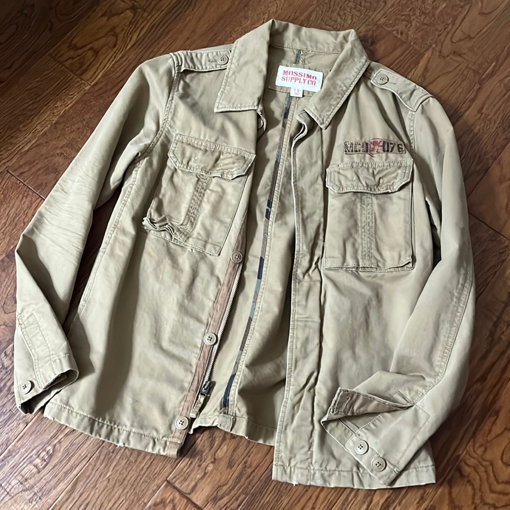 Military style khaki jacket